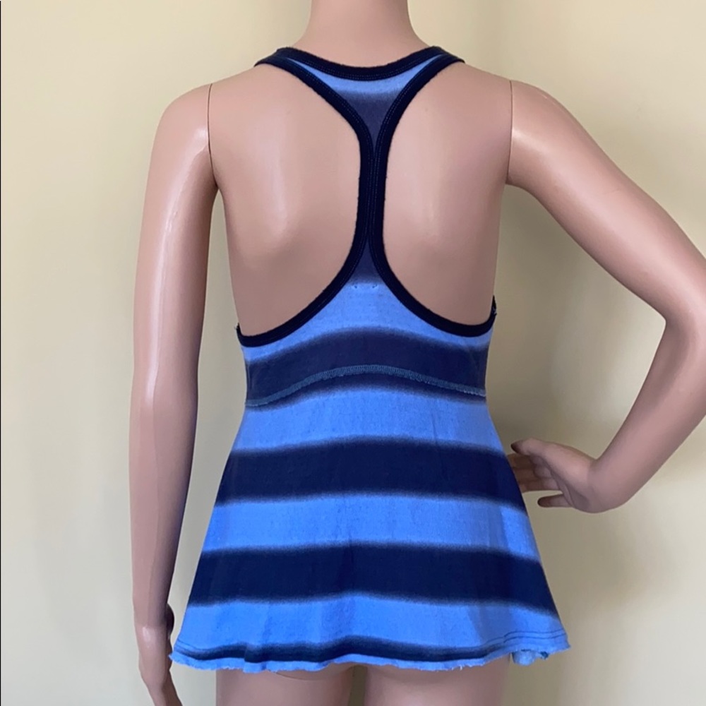 Free People Navy Striped Tie Front Tank - Picture 4 of 7